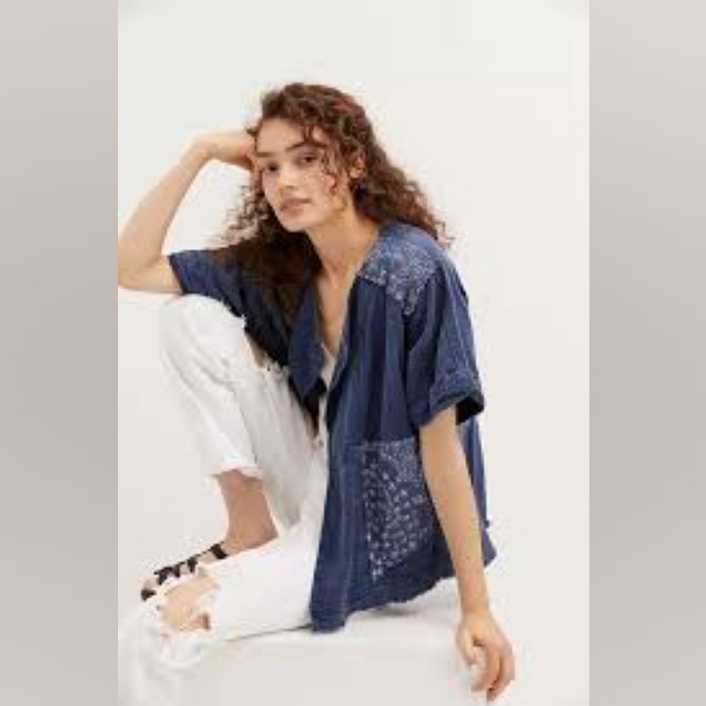 PILCRO ANTHROPOLOGIE KIMONO JACKET COAT INDIGO JEAN LOOK NEW NWT SMALL S